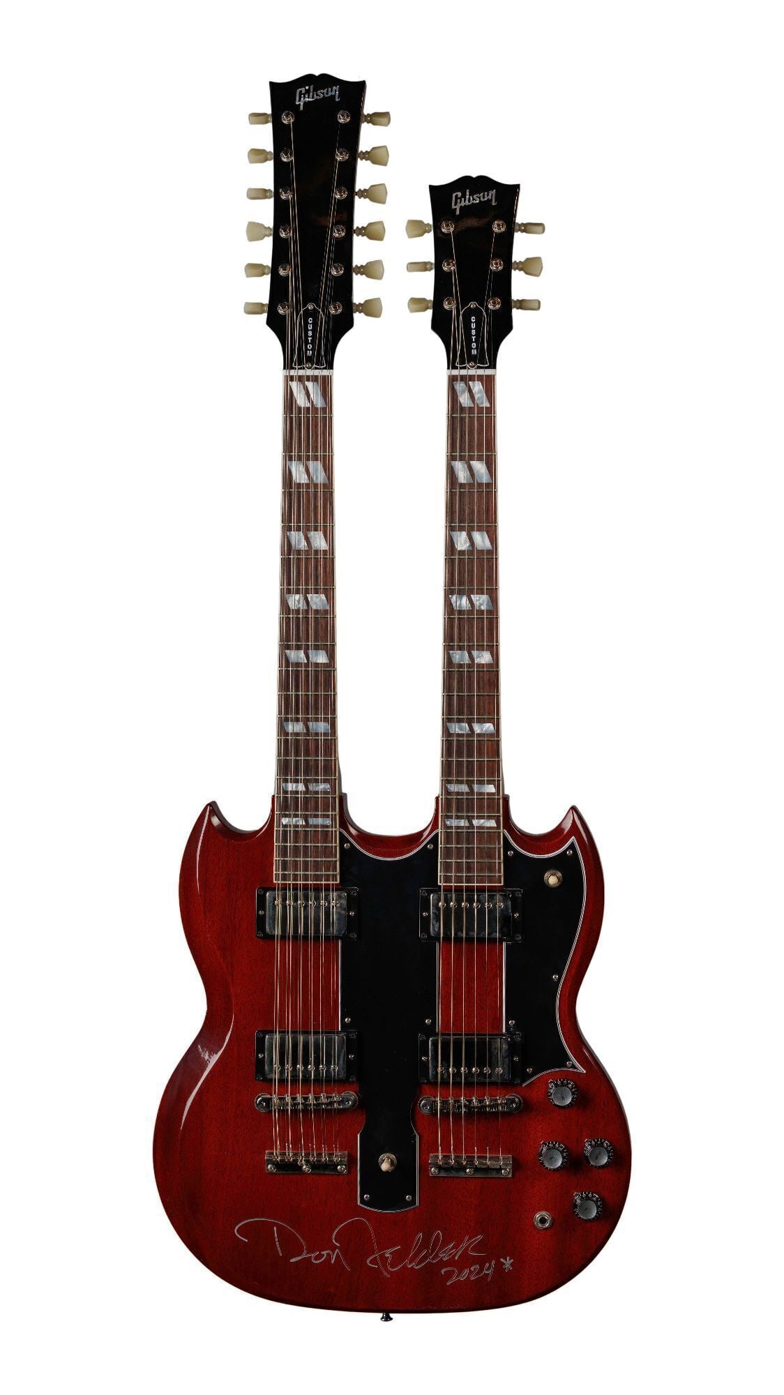 The Eagles | Don Felder Signed Gibson EDS-1275 Double Neck with Eagles "Hotel California" Vinyl (1 of 9)