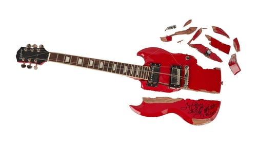 Dolly Parton | Signed and Smashed HITS Daily Double Epiphone SG With Image