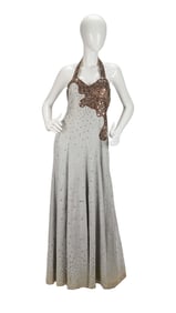 Donna Summer | Stage-Worn Silver Halter Gown with Studded Accents with Photos