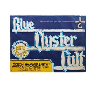 Blue Oyster Cult | 1975 Hammersmith Odeon Concert Poster