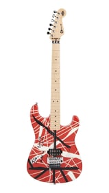 Van Halen | Eddie Van Halen Signed and Stage-Used Charvel EVH Art Series, Red with Black and White