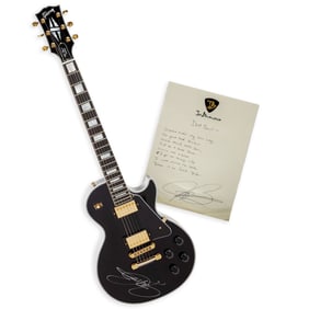 Joe Bonamassa | Signed "Dust Bowl" Handwritten Lyrics and Signed Gibson Les Paul Custom Electric