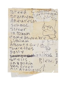 Nirvana | Kurt Cobain Handwritten and Dave Grohl Signed Concert Setlist