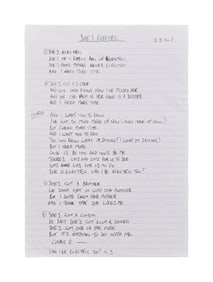 Oasis | Noel Gallager Handwritten "She's Electric" Lyrics