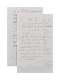 Rick James | Handwritten Working Lyrics for "She Blew My Mind (69 Times)"