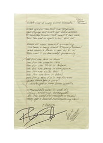 Blake Shelton | Signed Songwriter Marc Beeson Handwritten "She's Got a Way With Words" Lyrics