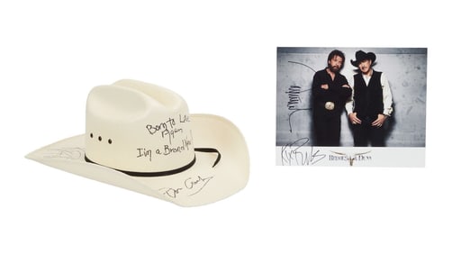 Brooks and Dunn | "Brand New Man" Signed Cowboy Hat And Inscribed by Songwriter Don Cook