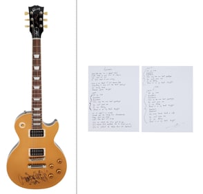 Slash | Signed Gibson "Victoria" Les Paul Goldtop with Handwritten Lyrics By Myles Kennedy