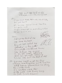 Luke Combs | Signed Songwriter Rob Snyder Handwritten "She Got the Best of Me" Lyrics