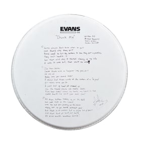 Mitchell Tenpenny | Handwritten and Signed "Drunk Me" Lyrics on Drum Head