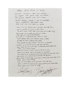 Pablo Cruise | David Jenkins Handwritten "Love Will Find A Way" Lyrics