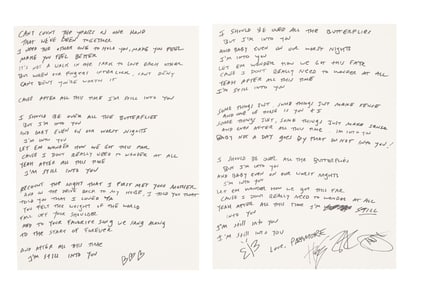 Paramore | Haley Williams Handwritten and Band Signed "Still Into You" Lyrics