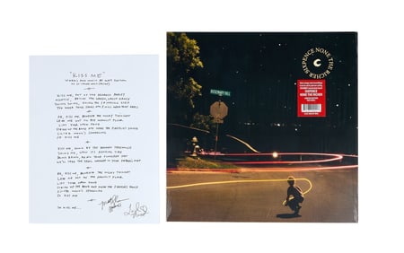 Sixpence None the Richer | "Kiss Me" Leigh Nash Handwritten and Signed Lyrics with Record Album