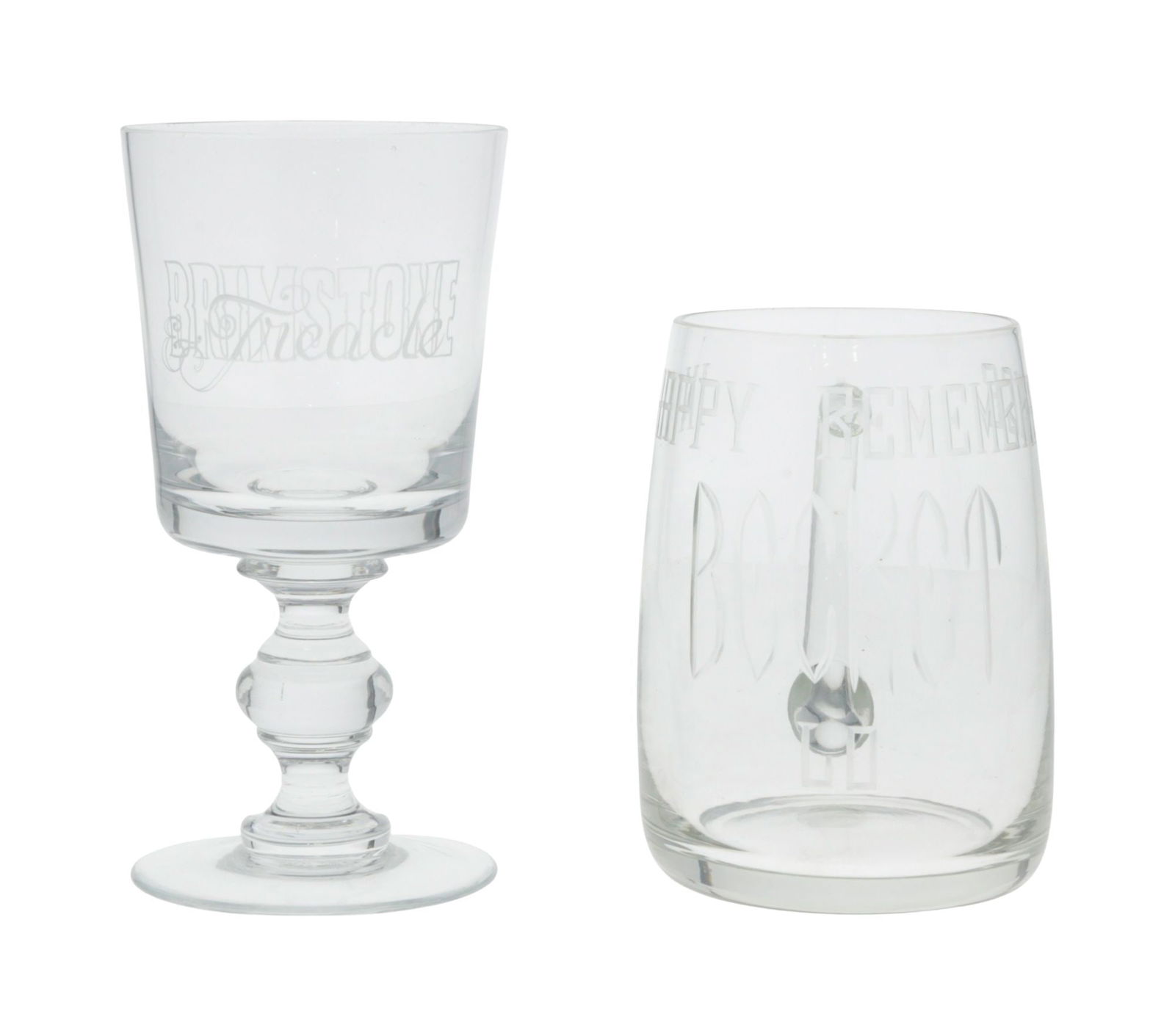 Laurence Olivier | and Joan Plowright Etched Presentation Glasses (1 of 6)