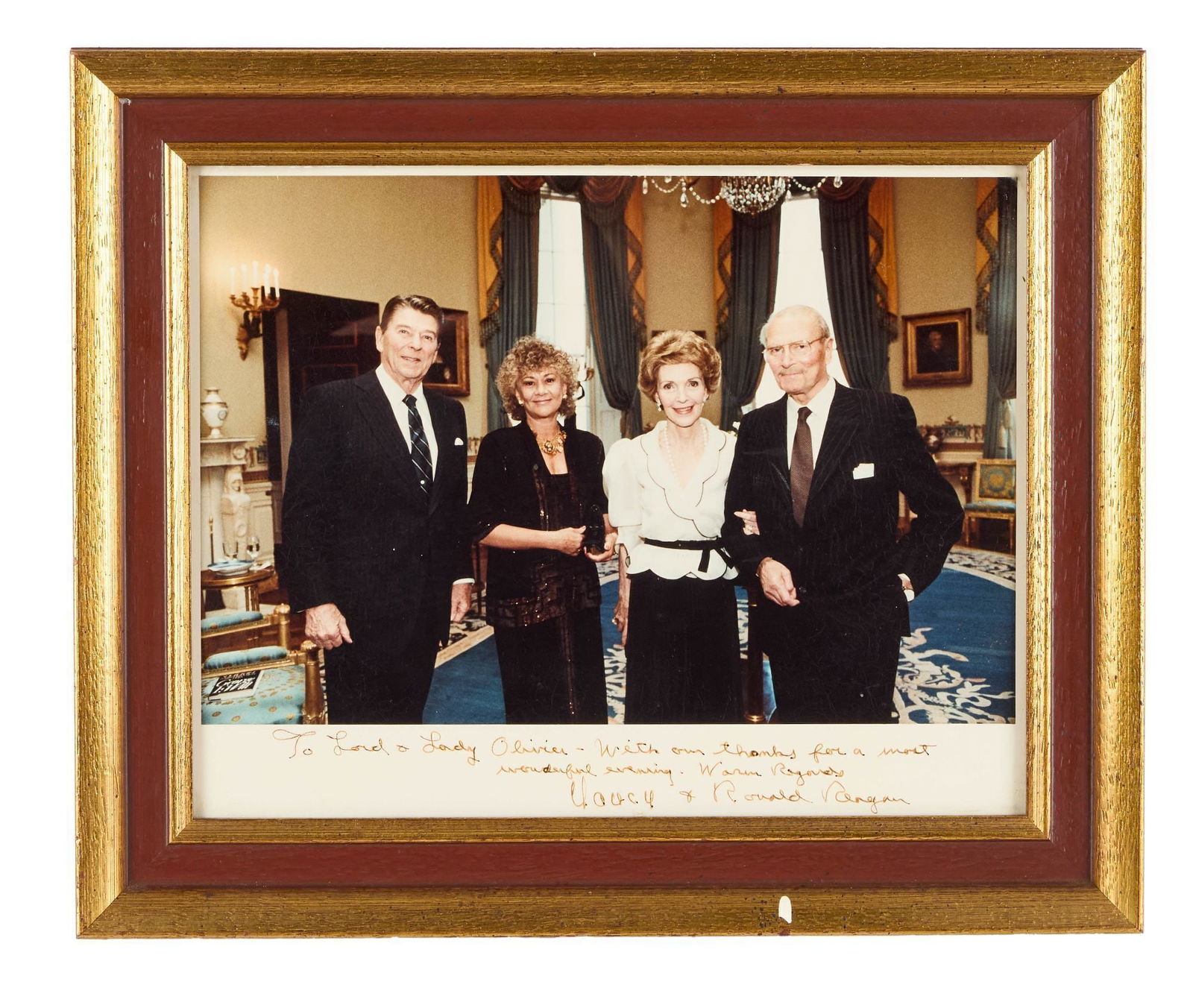 Laurence Olivier | And Joan Plowright Photo Inscribed by Ronald and Nancy Reagan (1 of 4)