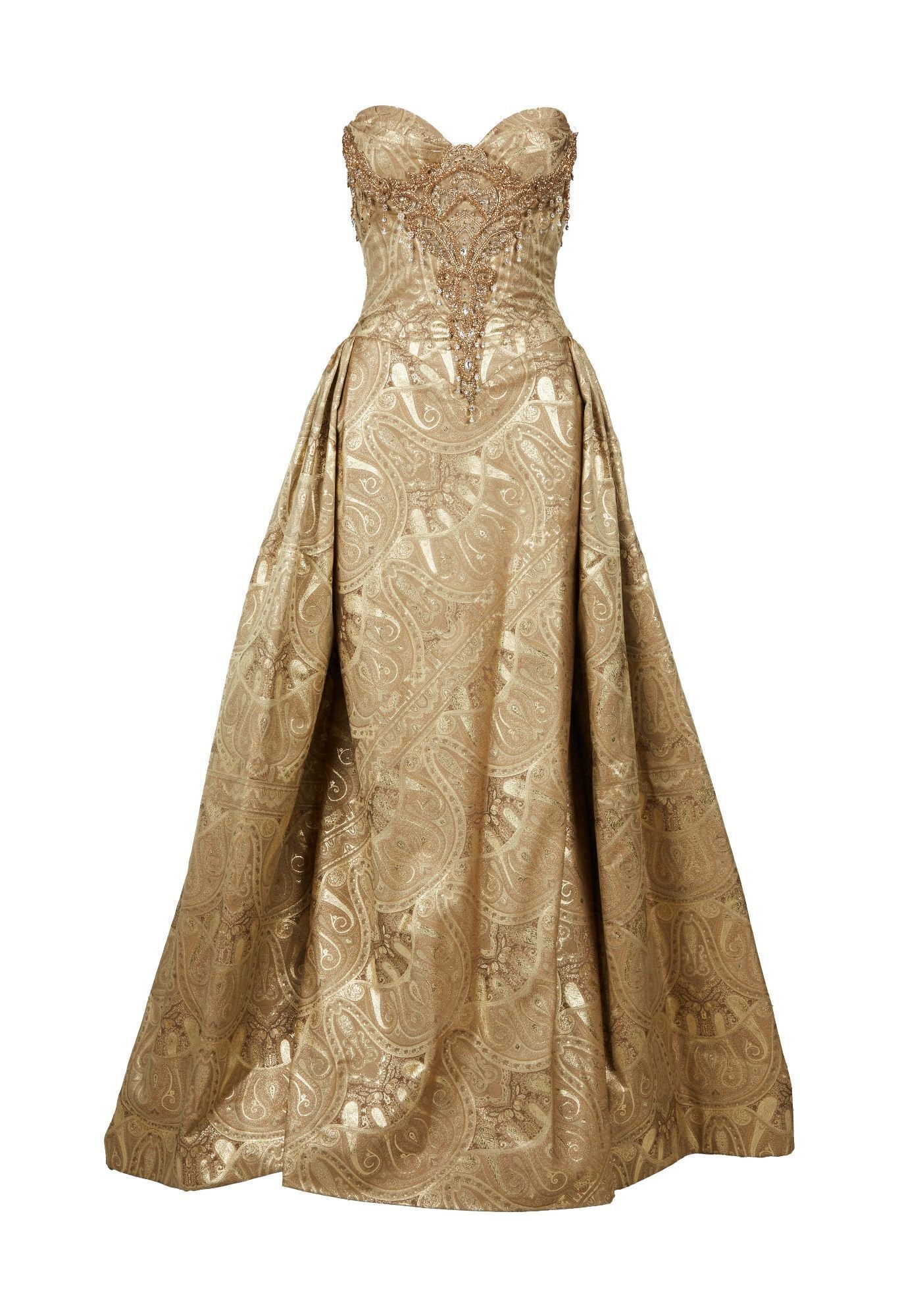 Bob Mackie | Runway Collection Gold Brocade Evening Gown (1 of 4)