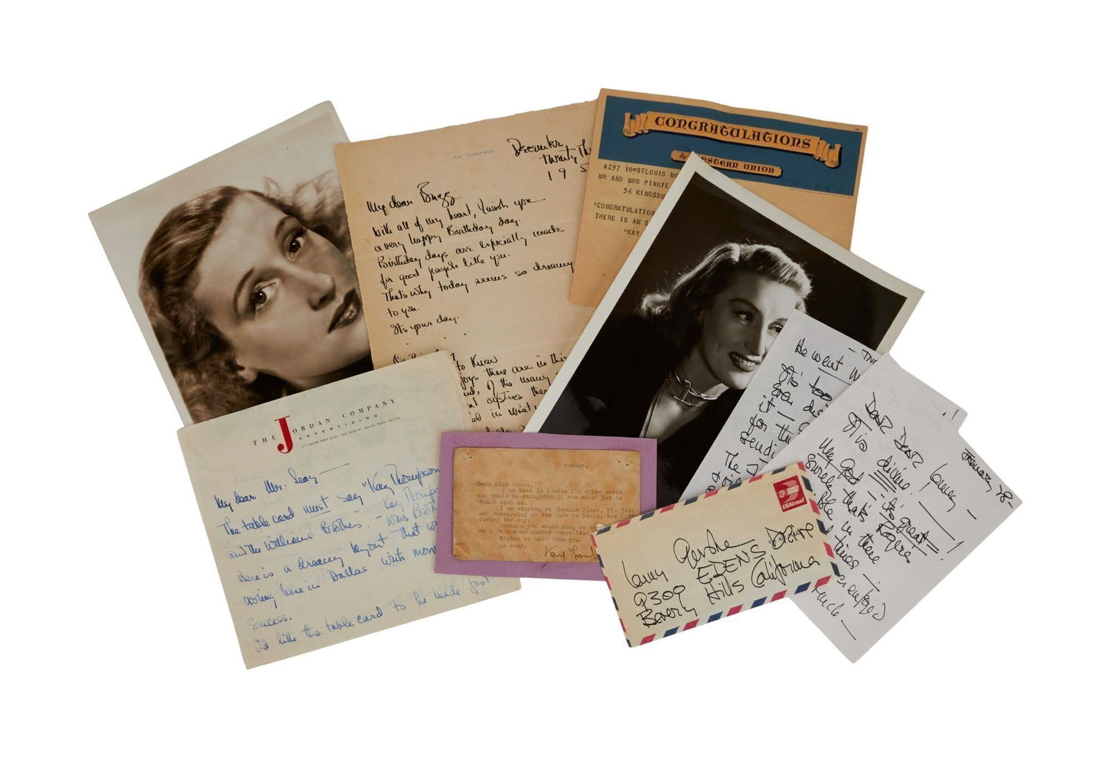 Kay Thompson | Signed Correspondence Group (1 of 3)