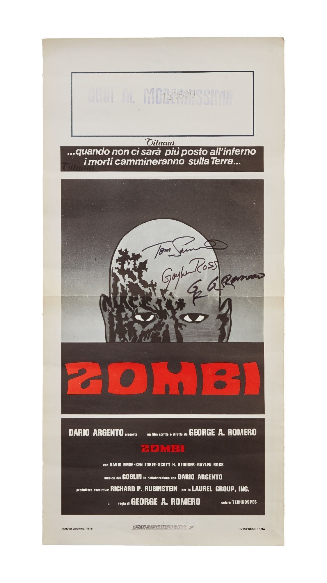 Dawn of the Dead | Multi-Signed Italian Film Poster (1 of 2)