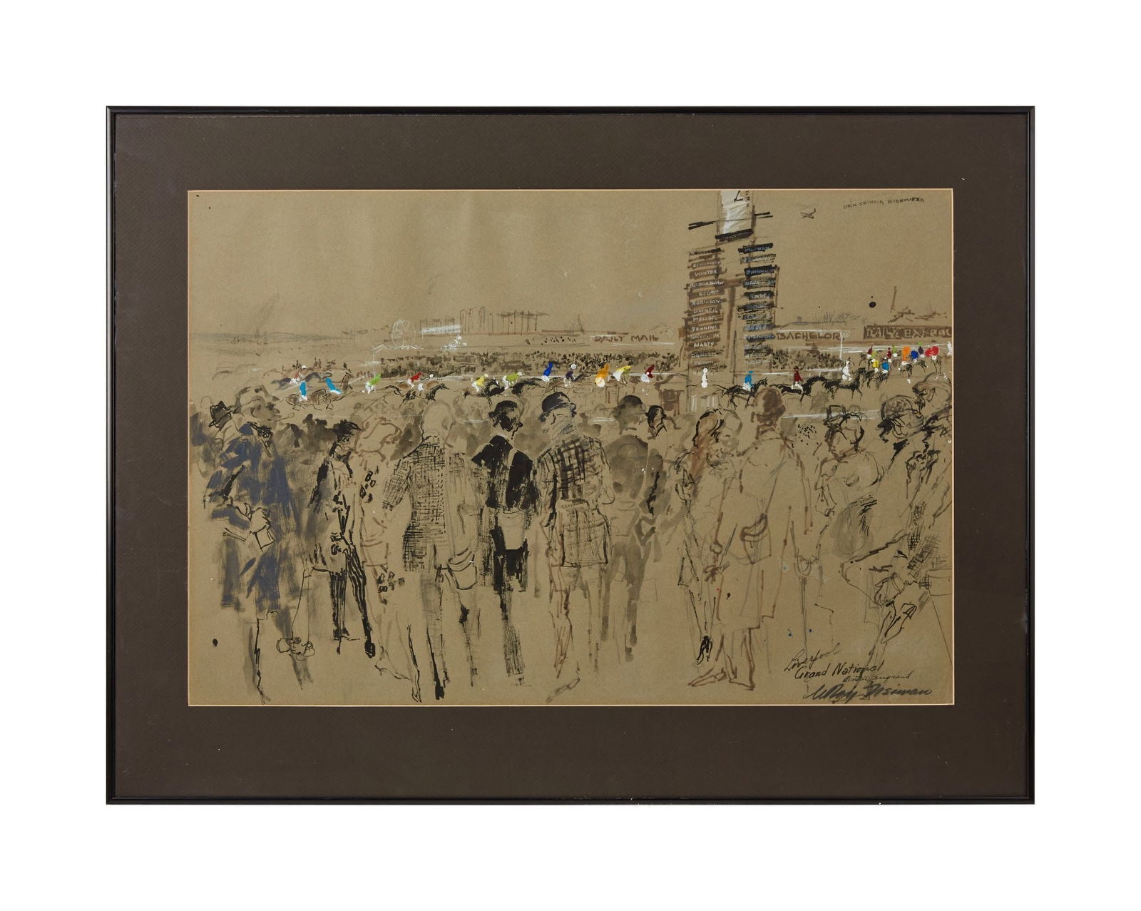 Playboy | LeRoy Neiman Horse Races Watercolor Drawing (1 of 4)