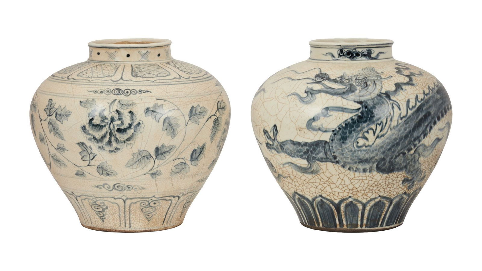 Playboy | Pair of Short Blue and White Vases (1 of 7)