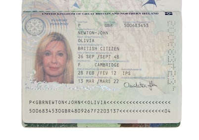 Olivia Newton-John | 2012 United Kingdom Passport