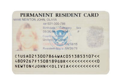 Olivia Newton-John | Circa 2005 Permanent Resident Card