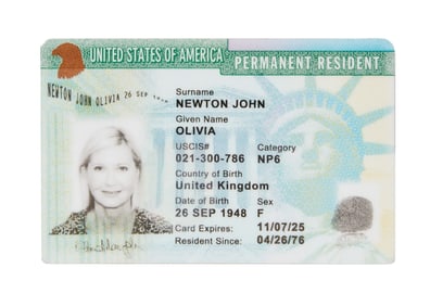 Olivia Newton-John | 2015 Last American Permanent Resident Card