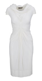 Olivia Newton-John | Donna Karan White Jersey Dress