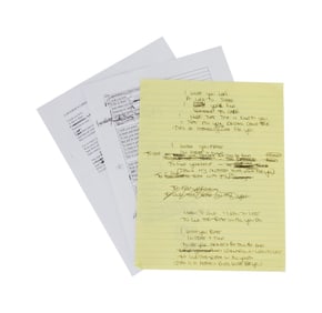 Olivia Newton-John | Handwritten Lyrics for "A Mother's Christmas Wish"