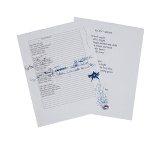 Olivia Newton-John | Annotated Lyric Sheet for "Silent Night"