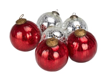 Olivia Newton-John | 'Crackle Glass' Ball Christmas Ornaments