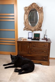 Olivia Newton-John | Oval-Shaped Carved Oak Mirror