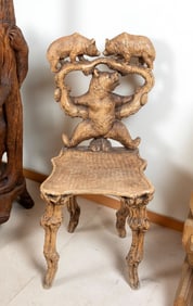 Olivia Newton-John | Carved Black Forest Bear Chair