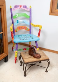 Olivia Newton-John | Rustic Wooden Step Stool