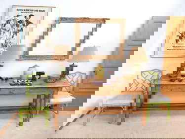 Olivia Newton-John | Pair of Jonathan Adler Green Painted Chairs