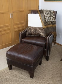 Olivia Newton-John | Leather Lounge Chair and Ottoman