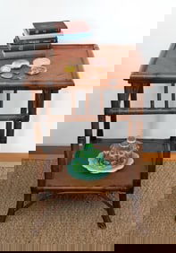 Olivia Newton-John | Faux-Bamboo Aesthetic Style Table