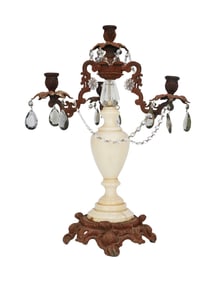 Olivia Newton-John | Iron and Alabaster Four Light Candelabra