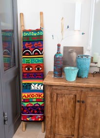 Olivia Newton-John | Woven Personalized Blanket on Wood Ladder Stand