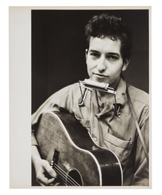 Bob Dylan | Large Vintage Photograph From 1961 Recording Session By Don Hunstein