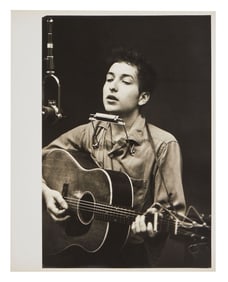 Bob Dylan | Large Vintage Photograph From 1961 Recording Session By Don Hunstein