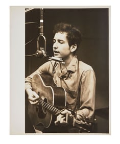 Bob Dylan | Large Vintage Photograph From 1961 Recording Session By Don Hunstein