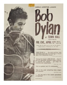 Bob Dylan | April 1963 Town Hall First Solo Performance Handbill