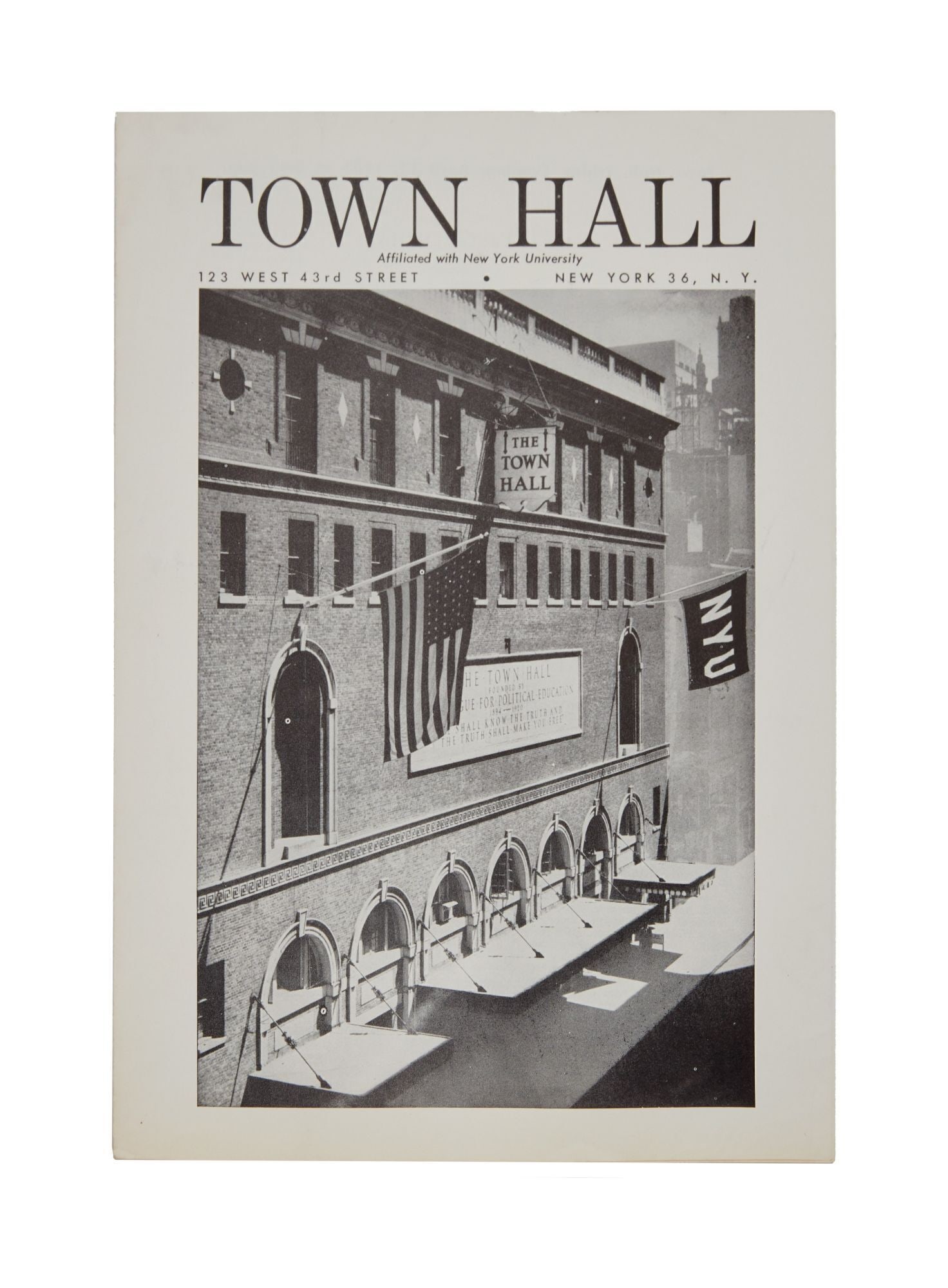 Bob Dylan | April 1963 Town Hall Headline Performance Program Annotated: A rare copy of the four page concert program for Bob Dylan's first major solo concert headlining at New York's Town Hall, presented by Harold Leventhal. Prior to this show Dylan played small venues an