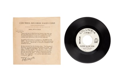 Bob Dylan | 'Blowin' In The Wind' / 'Don't Think Twice, It's All Right' White Label DJ Promo Single