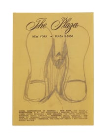 Bob Dylan | Original Pencil Sketch Of A Feet On Plaza Hotel Memo Pad