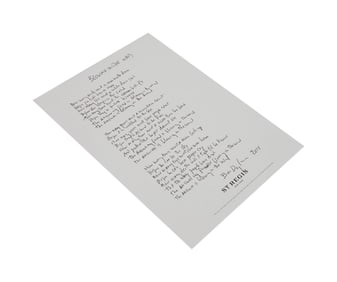 Bob Dylan | Autograph Fair Copy Lyrics for the Song "Blowin' in the Wind" With LOA From Jeff Rosen