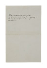 Bob Dylan | Handwritten Notes On Allen Ginsberg