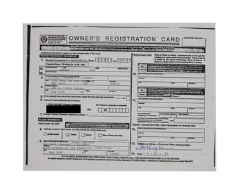 Bob Dylan | Signed Property Owner's Registration Card Document