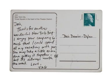 Bob Dylan | Handwritten Postcard to Daughter Desi Dennis-Dylan
